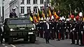 Le roi Philippe passant en revue l'Armée belge.