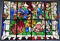 Vitrail du St.-Annen-Museum&nbsp;(de), Lübeck, anciennement de la Maria-Magdalen-Kirche (Burgkirche), montrant Hélène menaçant des Juifs portant le judenhut et rabbi Judah ligoté, XVe.