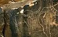 Kef Mektouba de Ksar el Hamar, bubales et « gynanthrope » (détail de gauche)