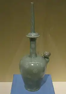 Kundika (vase rituel bouddhiste). Céladon de la période Goryeo (Koryŏ). British Museum