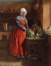 Léon Bonvin,  Cook with Red Apron (1862).