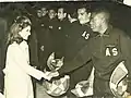 Sur cette photo, les joueurs de l'Alliance Sports de Casablanca salués par la princesse Lamia Solh dans le cadre de la coupe d'Europe contre le Real Madrid.