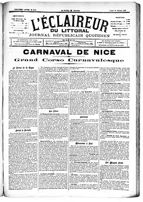 Le corso de 1887 raconté par L'Éclaireur.