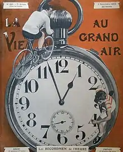 Le 3 novembre 1904 (no&nbsp;321), Eugenio Bruni et Henri Prévot recordmen de l'heure (photomontage).