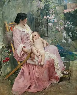 Arturo Michelena (Venezuela) La joven Madre (« La jeune mère », 1889, Galería de Arte Nacional).