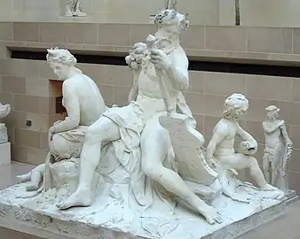 La Loire et le Loiret (Corneille Van Clève, 1707), transférée en 1719 au jardin des Tuileries puis en 1993 au Louvre.