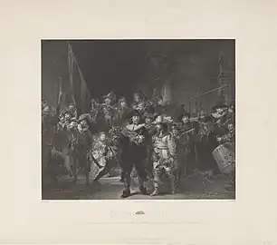 Adolphe Mouilleron, La Ronde de Nuit, 1854, lithographie, 39,8&nbsp;×&nbsp;48,3&nbsp;cm.
