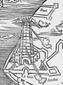 La tour d'Ordre en 1550 par Pierre Haultin (collection d'Anville, Gallica).