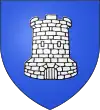d'azur à une tour d'argent