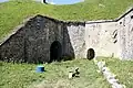 La galerie principale de l'entrée et l'accès au magasin sous roc du fort.