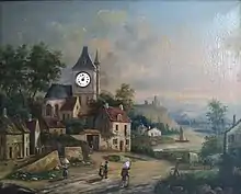 Anonyme, La rue du village (tableau à surprises), XIXe siècle.