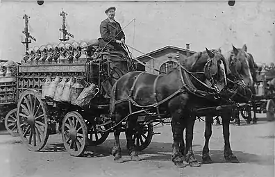 Distribution du lait au début du XXe siècle.