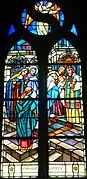 Chapelle Notre-Dame de Lambader : vitrail, les mystères du Rosaire, le 4e&nbsp;mystère joyeux (la Présentation au Temple).