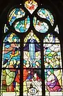 Chapelle Notre-Dame de Lambader : vitrail, les mystères du Rosaire, mystères glorieux, le 4e&nbsp;mystère glorieux (l'Assomption).