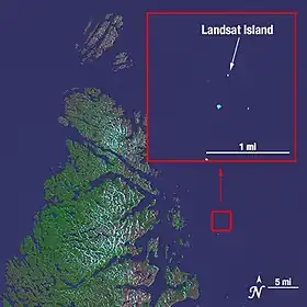 Image Landsat 7 de la région de Landsat Island (NASA).