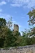 La tour du XIIe&nbsp;siècle, vestige du château des comtes de Sabran.