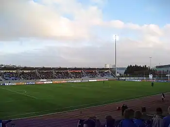 Laugardalsvöllur pendant un match de qualification pour l'Euro 2008.