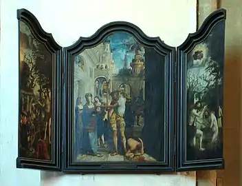 Triptyque du XVIe&nbsp;siècle à la cathédrale de Laval.
