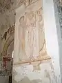 Fresque du XIIe&nbsp;siècle représentant le baptême du Christ.