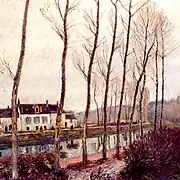 Le Canal du Loing en hiver 1891 par Alfred Sisley,  musée national des beaux-arts d'Alger