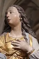 Détail de Sainte Catherine d'Antioche, cathédrale du Mans.