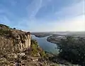 Embouchure de la Drôme depuis le couvent des chèvres.