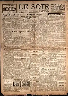 Page de une d'un journal.