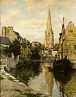 Le quai de la douane. Peinture d'Émile Renouf (vers 1880).