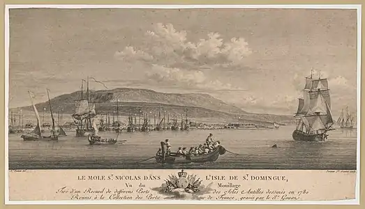 L'île de Saint-Domingue en 1780, vue du môle Saint-Nicolas.