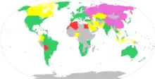 Carte du monde colorée.