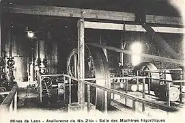 Fosse no&nbsp;2 Avalleresse du no&nbsp;2 bis, salles des machines frigorifiques.
