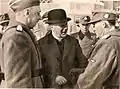 L'inspecteur général du SD Leon Rupnik, l'évêque Gregorij Rožman et le général SS Erwin Rösener.