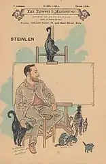 Les Hommes d'aujourd'hui, no&nbsp;349, 1889. Steinlen se représente sous le pseudonyme de Jean Caillou.