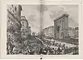 Le cortège passant sur le boulevard Saint-Denis.