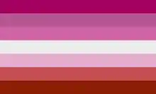 Drapeau lipstick lesbienne sans lèvres.