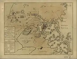 Carte d'époque (XVIIIe siècle) de Boston et sa région.