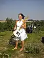 Liana Zeigo&nbsp;(et) lors du tournage du clip de la chanson Mu Valgus.