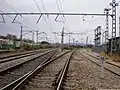 Gare de Mollet - Sant Fost: Début de la ligne Castellbisbal / el Papiol - Mollet (voies qui partent vers la droite) sur la ligne Barcelone - Gérone - Portbou.