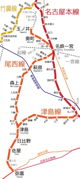 Voir la carte de la ligne.