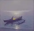 Night Fisherman, peinture à l'huile.