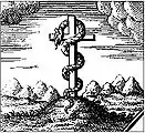 « Une croix où un serpent était crucifié ».