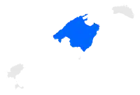 Localisation de l'île Majorquedans les îles Baléares.