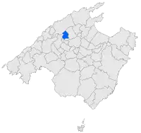 Localisation de Mancor de la Valldans l'île de Majorque.