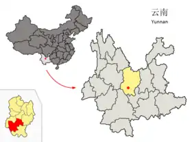 Localisation de Chuxiong
