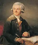 Louis de Fontanes, professeur de belles-lettres à l’École centrale des Quatre Nations. Huile sur toile conservée au Château de Versailles et de Trianon. Portrait attribué à Henri-Pierre Danloux.