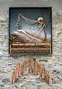 1994, Sur la décharge des âges, assemblage, 250 x 130 x 30&nbsp;cm, la Salle Kristek, Château Ruegers, Riegersburg