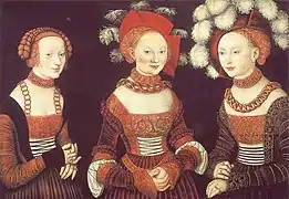 Femmes portant des carcans ou carcanets (ras du cou), XVIe&nbsp;siècle.