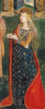 Portrait présumé de Lucrèce Borgia dans la Dispute de sainte Catherine (détail), Salle des Saints, Maison Borgia