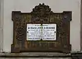Plaque pour le prince de Craon.
