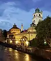 Müllersches Volksbad (Bains populaires Müller). Batiment construit de 1897 à 1901, style Art nouveau / Style néo-baroque. Photo juillet 2018.